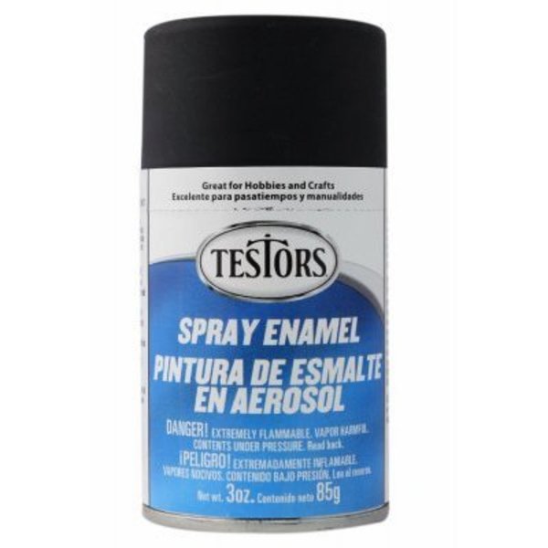 Testors 3OZ BLK FLT Spr Enamel 1249T